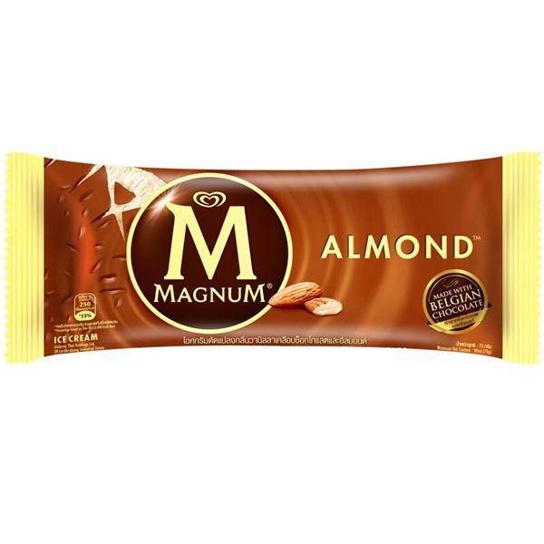 ไอศกรีม MAGNUM กลิ่นวานิลาเคลือบช็อกโกแลตนมและอัลมอนด์ 65g