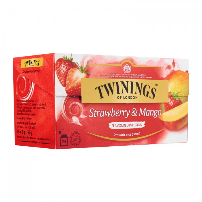 Twinings สตอเบอรี่แอนด์แมงโก ฟรุ๊ตเฟลเวอร์ อินฟิวชั่น 50ก. 25ซอง